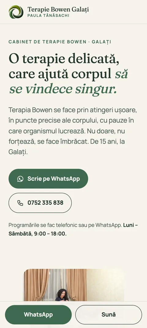 Terapie Bowen Galați demo, pe telefon