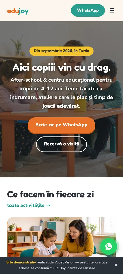 Edujoy demo, pe telefon