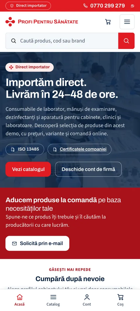 Profi pentru Sănătate demo, pe telefon