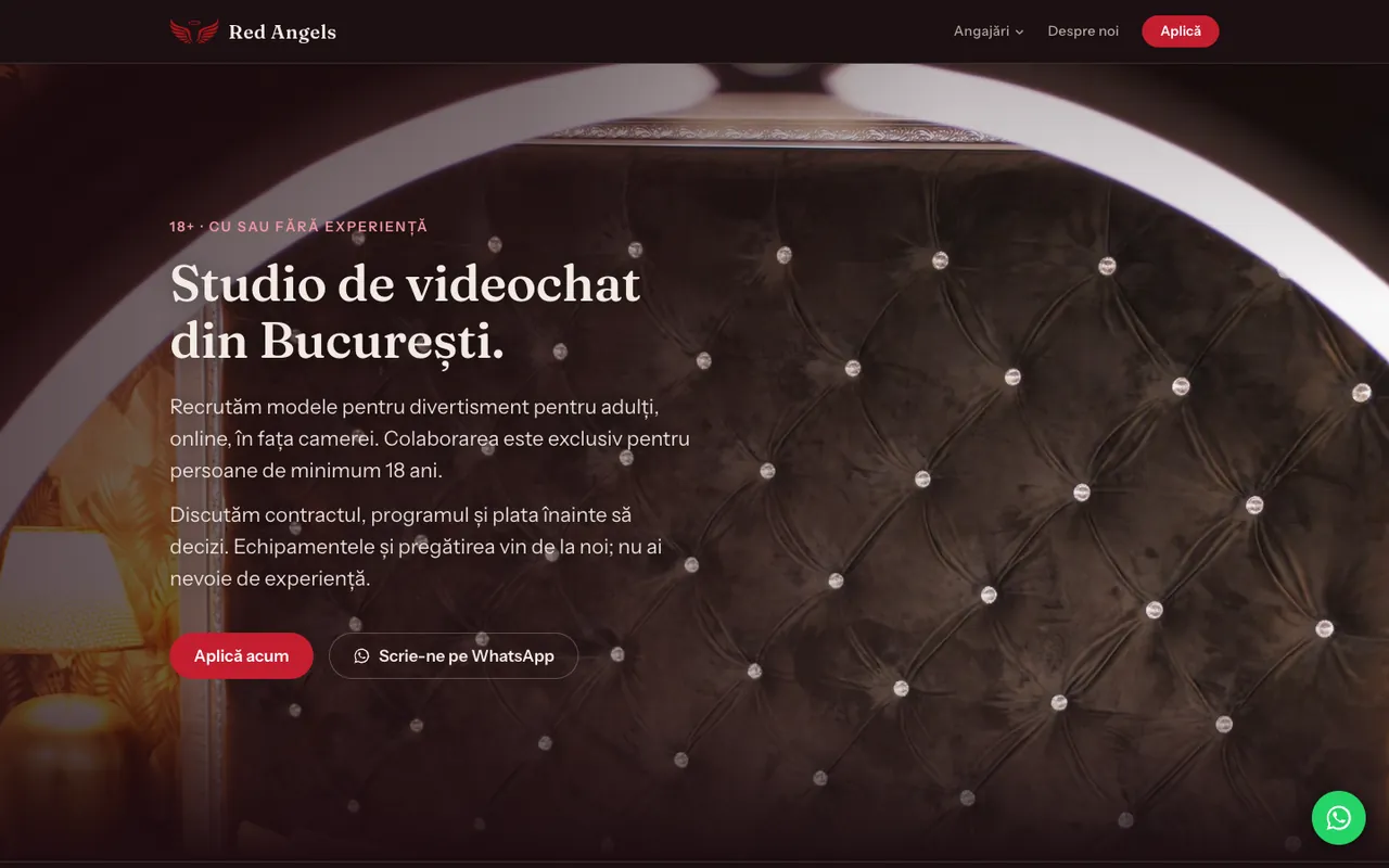 Red Angels, pagina principală pe desktop